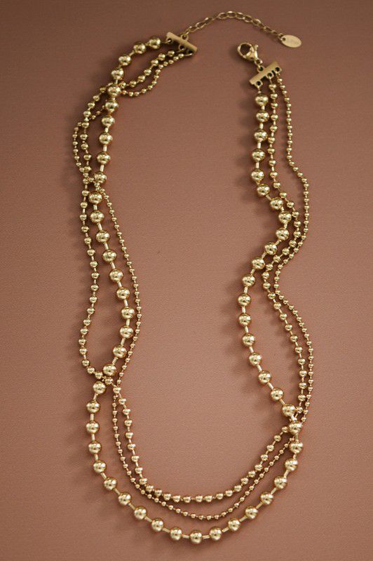 18K Gold Plated Stainless Steel Ball Chain Necklace